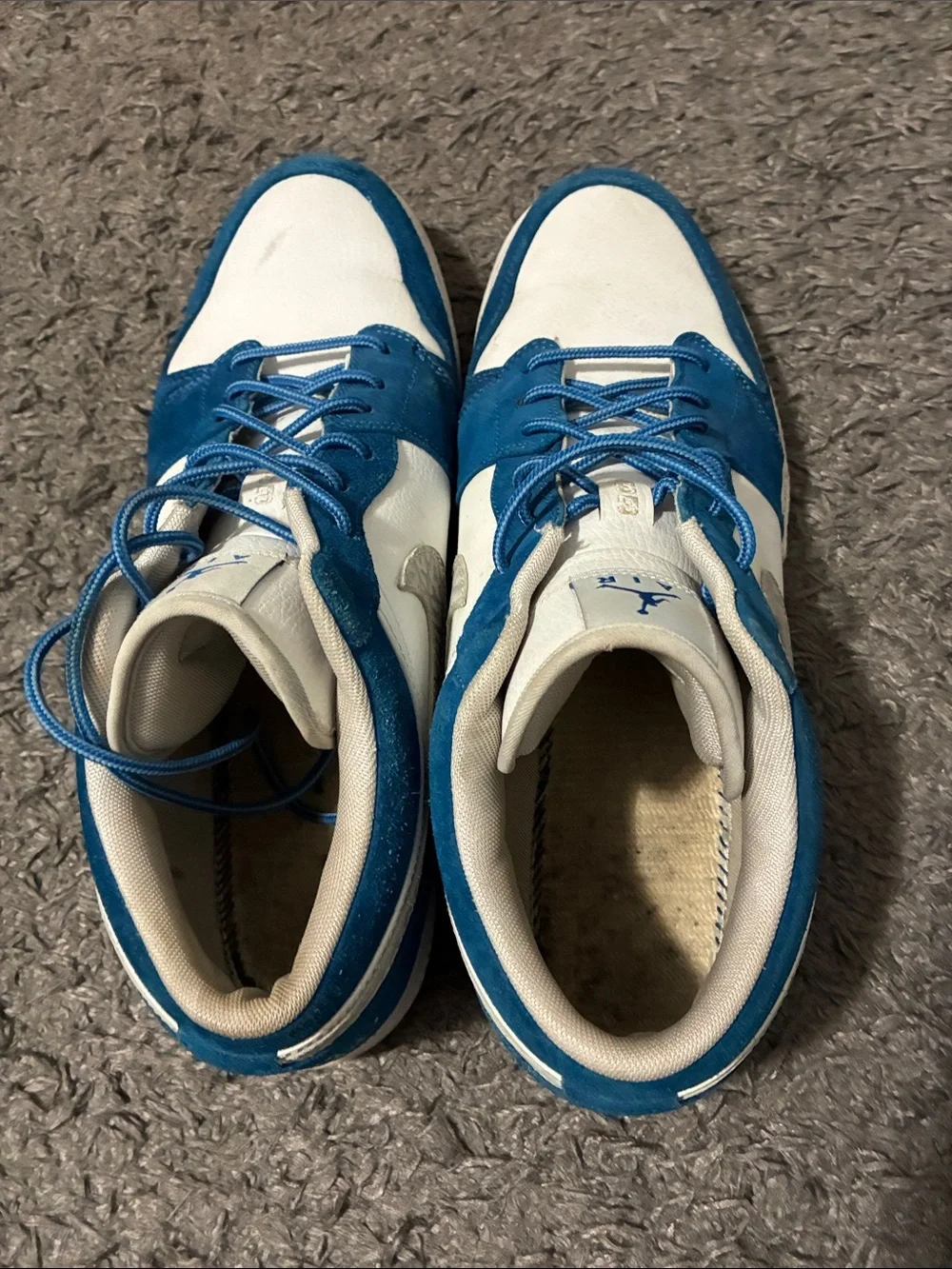 Jordan Blue and White Low-Top Sneakers